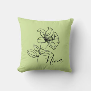 Personalisierter Juni Honeysuckle Birth Blume Gesc Kissen