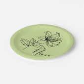 Personalisierter Juni Honeysuckle Birth Blume Gesc Pappteller (Schrägansicht)