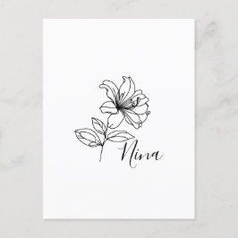 Personalisierter Juni Honeysuckle Birth Blume Gesc Postkarte