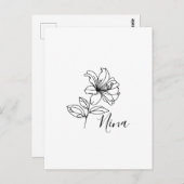Personalisierter Juni Honeysuckle Birth Blume Gesc Postkarte (Vorne/Hinten)