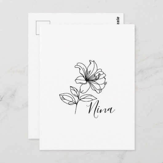 Personalisierter Juni Honeysuckle Birth Blume Gesc Postkarte (Vorne/Hinten)