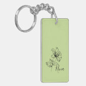 Personalisierter Juni Honeysuckle Birth Blume Gesc Schlüsselanhänger (Vorderseite links)