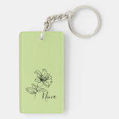 Personalisierter Juni Honeysuckle Birth Blume Gesc Schlüsselanhänger (Rückseite)