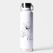 Personalisierter Juni Honeysuckle Birth Blume Gesc Trinkflasche (Rückseite)