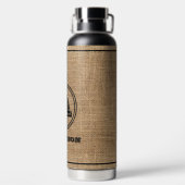 Personalisierter Jute-Burlap-rustikaler Thermaltum Trinkflasche (Rückseite)