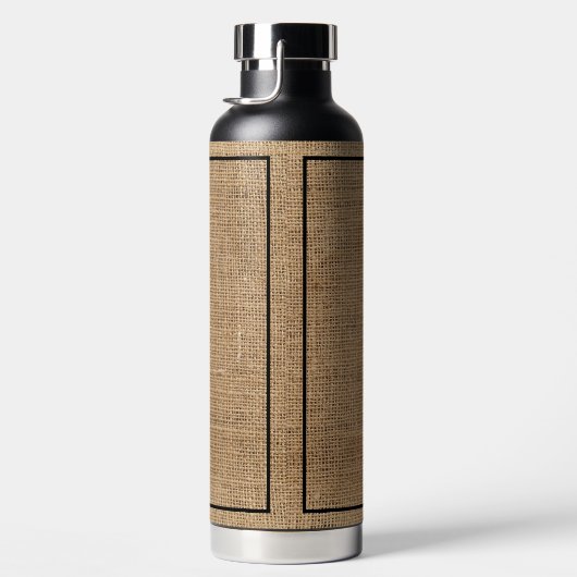 Personalisierter Jute-Burlap-rustikaler Thermaltum Trinkflasche (Rechts)