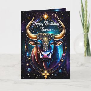 Personalisierter Juwel Galaxy Sternzeichen Stier Karte