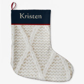 Personalisierter Kabelstrick-Weihnachtsstrumpf Nav Großer Weihnachtsstrumpf (Vorderseite)