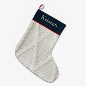 Personalisierter Kabelstrick-Weihnachtsstrumpf Nav Großer Weihnachtsstrumpf (Vorderansicht (hängend))