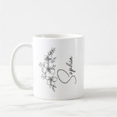 Personalisierter Kaffee-Blume mit Name/e Kaffeetasse (Links)