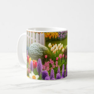 Personalisierter Kaffee Blumen im Frühling Garten  Kaffeetasse