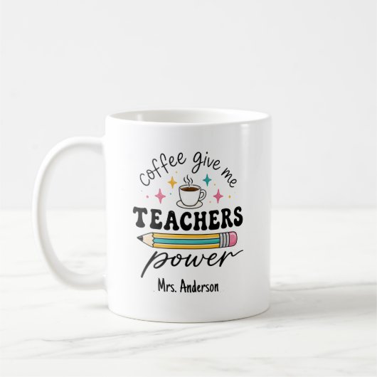 Personalisierter Kaffee gibt Lehrern Kraft Kaffeetasse (Links)