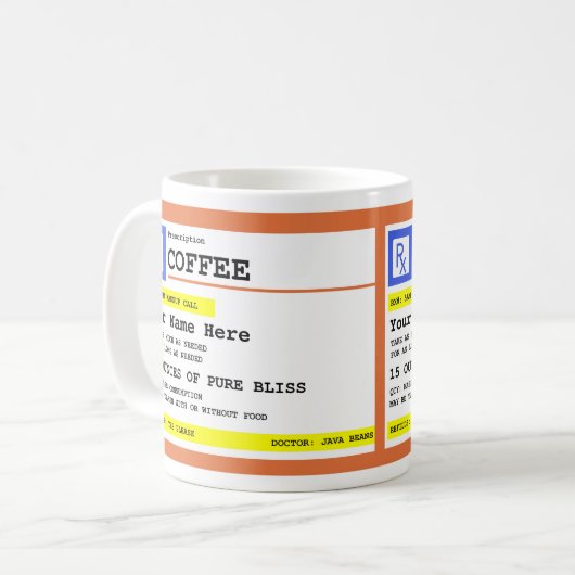Personalisierter Kaffee Kaffeetasse (Vorderseite Links)