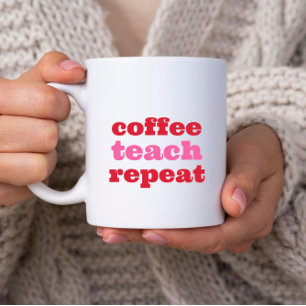 Personalisierter Kaffee Lehr Wiederholung Lehrer Kaffeetasse