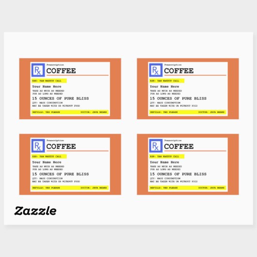 Personalisierter Kaffee Rechteckiger Aufkleber (Blatt)