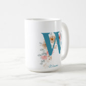 Personalisierter Kaffee Tasse Brief W (VorderseiteRechts)