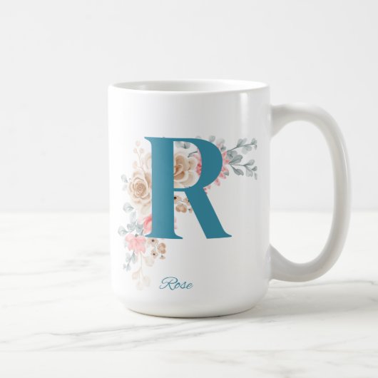 Personalisierter Kaffee Tasse Buchstabe R (Rechts)