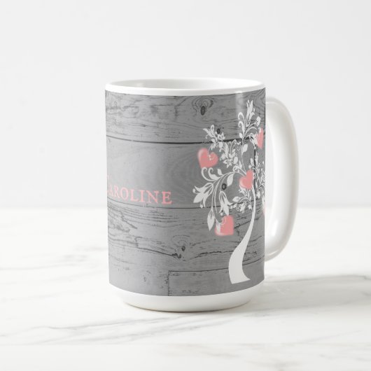 Personalisierter Kaffee-Tasse in Rosa Kaffeetasse (VorderseiteRechts)
