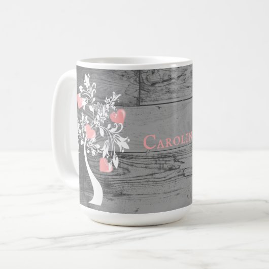 Personalisierter Kaffee-Tasse in Rosa Kaffeetasse (Vorderseite Links)