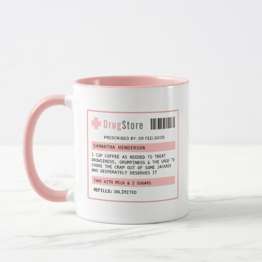 Personalisierter Kaffee/Tee Rezept Tasse (Links)