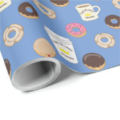 Personalisierter Kaffee und Doughnut Geschenkpapier (Rolleneckpunkt)