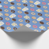 Personalisierter Kaffee und Doughnut Geschenkpapier (Ecke)