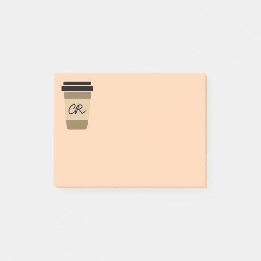 Personalisierter Kaffee unterwegs Post-it Klebezettel (Vorderseite)