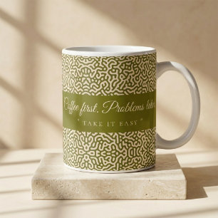 Personalisierter Kaffeebecher 'Kaffee zuerst, Prob Kaffeetasse