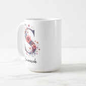 Personalisierter Kaffeebecher mit Geburtsblume für Kaffeetasse (Vorderseite Links)