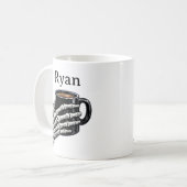 Personalisierter Kaffeebecher mit Skeletthand Gesc Kaffeetasse (Vorderseite Links)