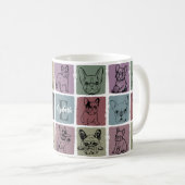 Personalisierter Kaffeebecher Retro Französische B Kaffeetasse (VorderseiteRechts)