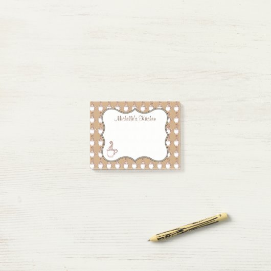 Personalisierter Kaffeepapitnotiz Post-it Klebezettel (Auf Schreibtisch)