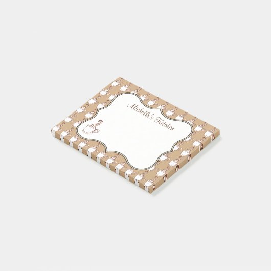 Personalisierter Kaffeepapitnotiz Post-it Klebezettel (angewinkelt)