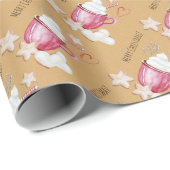 Personalisierter Kakao und Kekse Aquarell Geschenkpapier (Rolleneckpunkt)