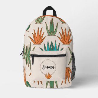 Personalisierter Kaktus-Schulrucksack mit Namen Bedruckter Rucksack