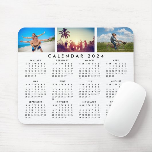 Personalisierter Kalender 2024 Mousepad (Mit Mouse)