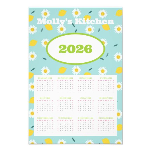 Personalisierter Kalender 2026 Fotodruck (Vorne)
