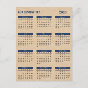 Personalisierter Kalender 2026 mit Ihrem individue Feiertagspostkarte