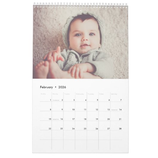 Personalisierter Kalender des benutzerdefinierten  (Feb 2026)