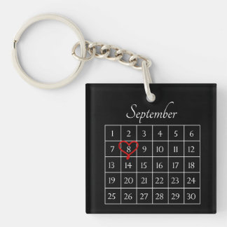 Personalisierter Kalender für das Schwarze Hochzei Schlüsselanhänger