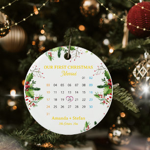Personalisierter Kalender für unser erstes Weihnac Keramik Ornament