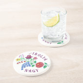 Personalisierter Kalocsai-Blume Getränkeuntersetzer (Seite)