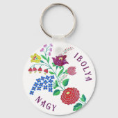 Personalisierter Kalocsai-Blume Schlüsselanhänger (Vorderseite)