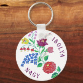 Personalisierter Kalocsai-Blume Schlüsselanhänger (Vorderseite)