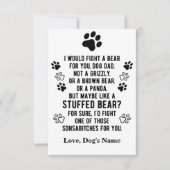 Personalisierter Kampf um einen Bär für Ihren Hund Dankeskarte (Vorderseite)
