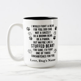 Personalisierter Kampf um einen Bär für Ihren Hund Zweifarbige Tasse