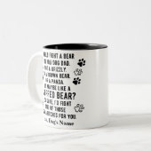 Personalisierter Kampf um einen Bär für Ihren Hund Zweifarbige Tasse (Vorderseite Links)
