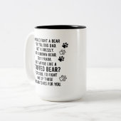 Personalisierter Kampf um einen Bär für Ihren Hund Zweifarbige Tasse (Vorderseite Links)