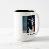 Personalisierter Kampf um einen Bär für Ihren Hund Zweifarbige Tasse (VorderseiteRechts)