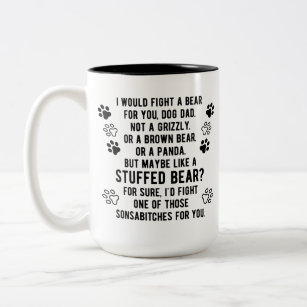 Personalisierter Kampf um einen Bär für Ihren Hund Zweifarbige Tasse